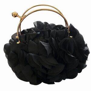 Black Floral Clutch Bag
